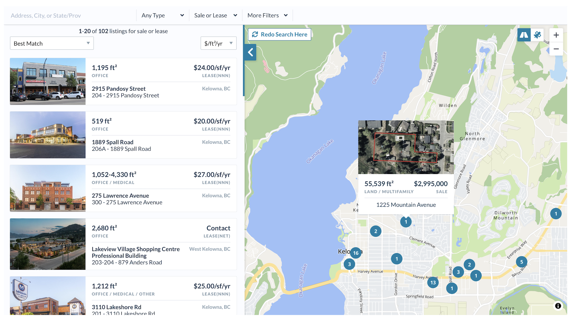 Custom integration of MLS listings of commercial properties and land for sale or lease into CityViz economic development data portal