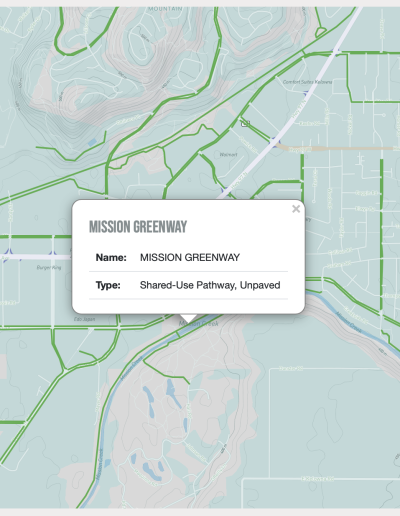 Getting Around - Local Transit and Active Transportation Embeddable Widget showing bike lanes