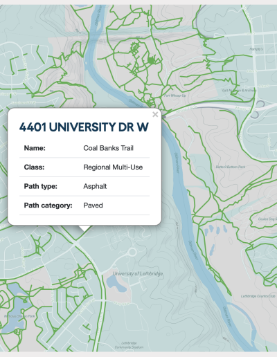 Getting Around - Local Transit and Active Transportation Embeddable Widget showing trails