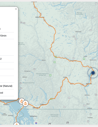 Transportation website widget - access to ports with ports technical information