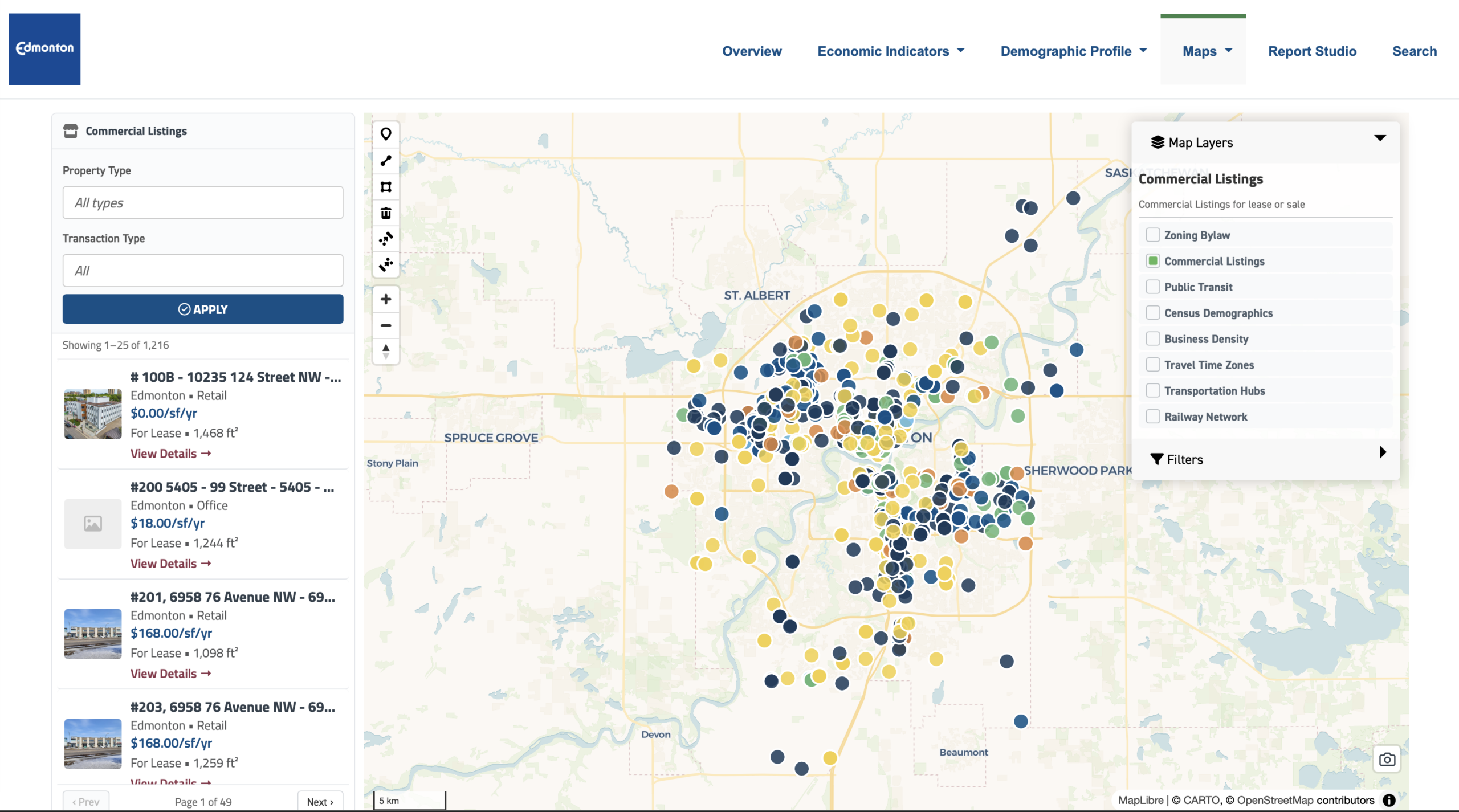 Site selector tool for City of Edmonton